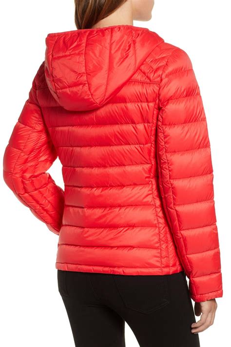 michael kors puffer jacket packable m823032g burnt red|Michael Kors puffer.